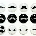 Mustache - 12 Pieces 3d Semi-circular Home Button..