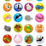 Goofy Zoo Animals - 24 Pieces 3d Semi-circular..