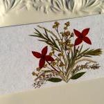 Red - Handmade Pressed Flowers Card