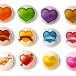 Love Hearts - 12 Pieces 3d Semi-circular Iphone..