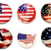 USA Flag - 6 Piece Home Button Decal Stickers for Apple iPhone, iPad, iPad Mini, iTouch