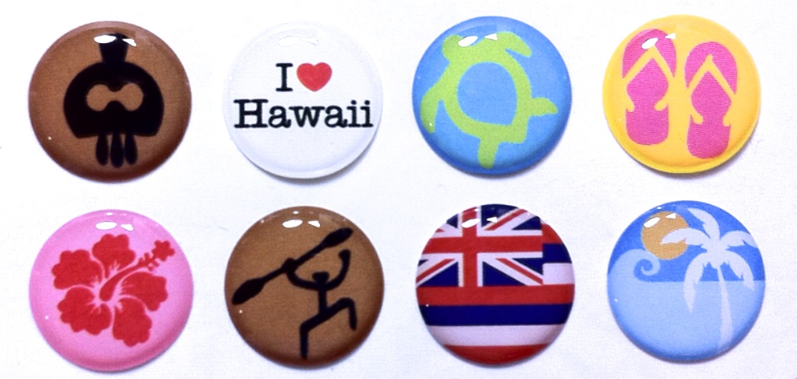 I Love Hawaii - 8 Piece Iphone Home Button Stickers For Apple Iphone, Ipad, Itouch