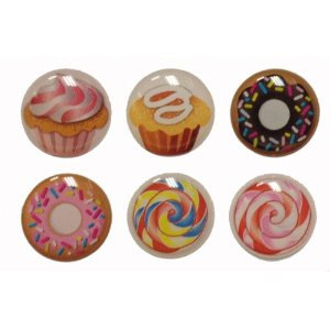 Cupcake Donuts Candy Sweets - 6 Piece Home Button Stickers For Apple Iphone, Ipad, Ipad Mini, Itouch