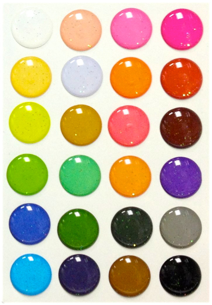 Glitter - 24 Pieces 3d Semi-circular Home Button Iphone Ipad Decals Stickers
