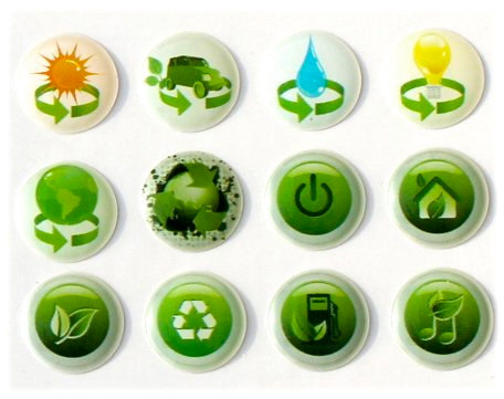 Go Green - 12 Pcs Home Button Iphone Ipad Decals Stickers 3d Semi-circular Bubble