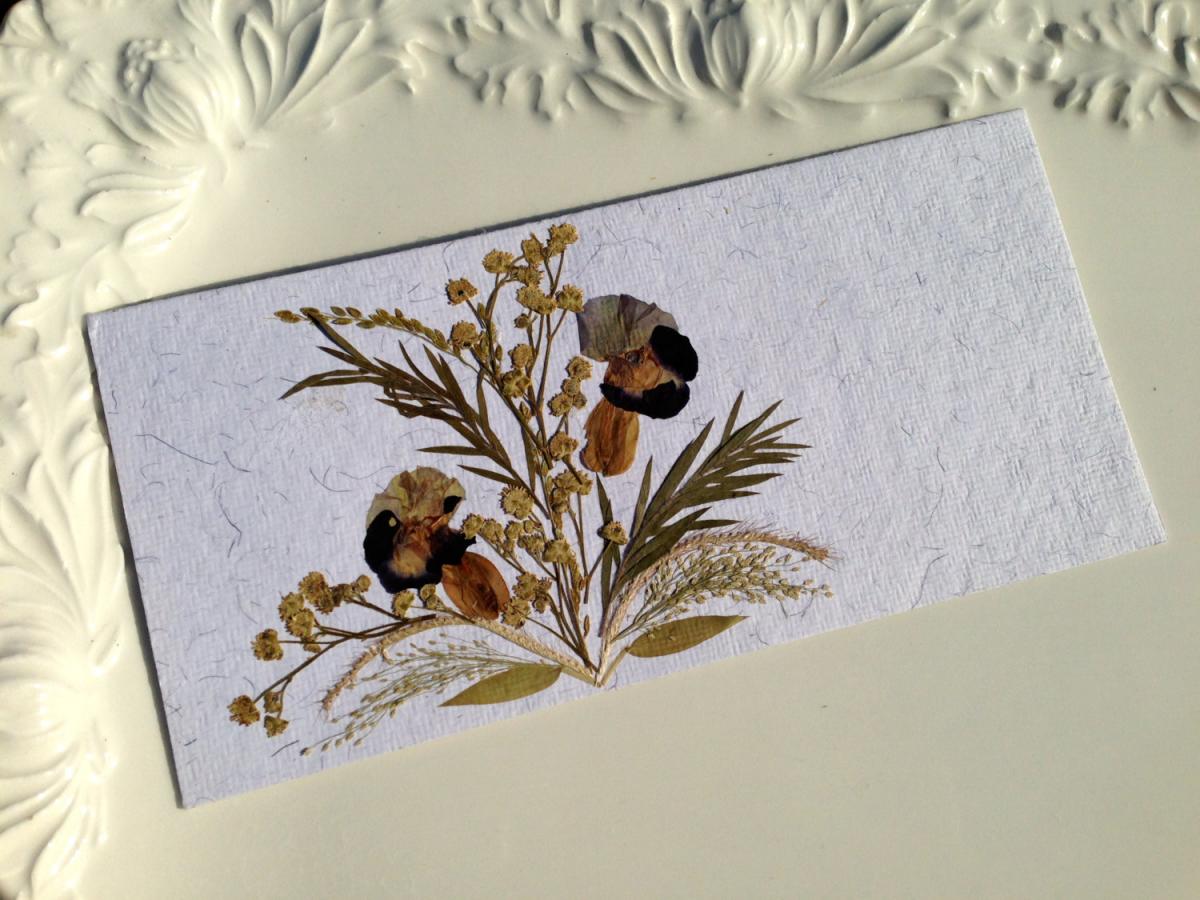 Purple Pansies - Handmade Pressed Flowers Card