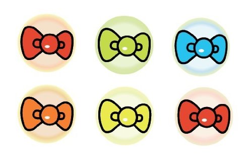 Bows - 6 Piece Home Button Stickers For Apple Iphone, Ipad, Ipad Mini, Itouch