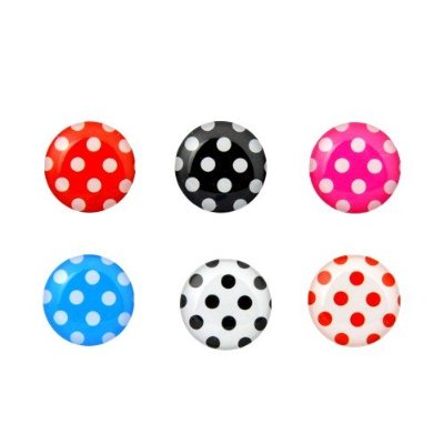 Polka Dots - 6 Piece Home Button Stickers For Apple Iphone, Ipad, Ipad Mini, Itouch