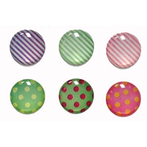 Dots And Stripes - 6 Piece Home Button Stickers For Apple Iphone, Ipad, Ipad Mini, Itouch