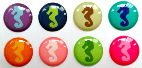 Seahorse - 8 Piece Home Button Stickers For Apple Iphone, Ipad, Ipad Mini, Itouch