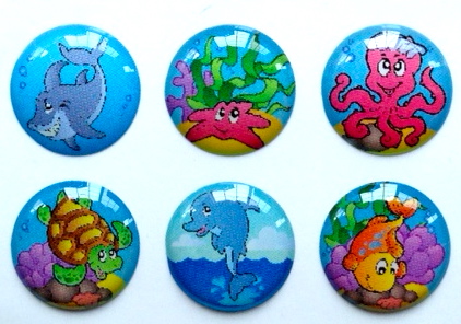 Ocean Life - 6 Piece Home Button Stickers For Apple Iphone, Ipad, Ipad Mini, Itouch
