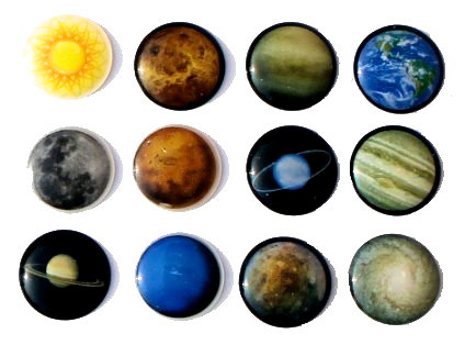 Solar Galaxy Planets - 12 Pieces 3d Semi-circular Home Button Iphone ...